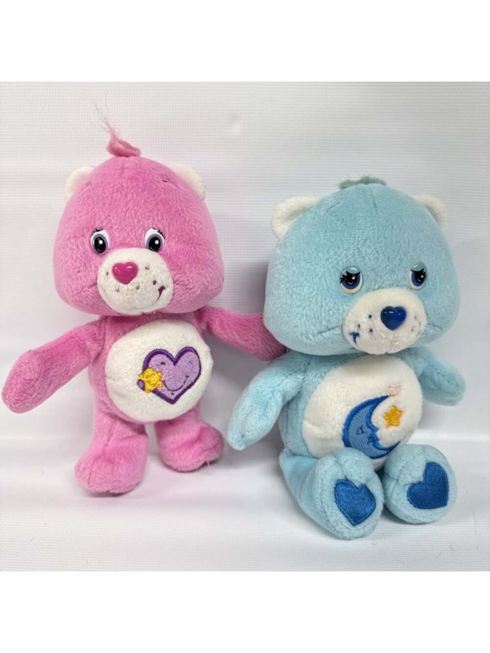 2002 Care Bears 8” Bedtime Bear & Take Care Bear Plush Stuffed Animals